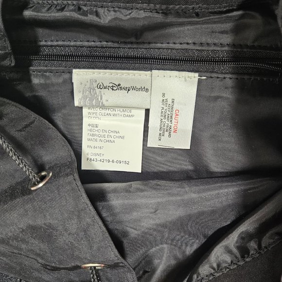 Walt Disney World Drawstring Backpack Black with Multicolor Embroidered Logo - Picture 5 of 7